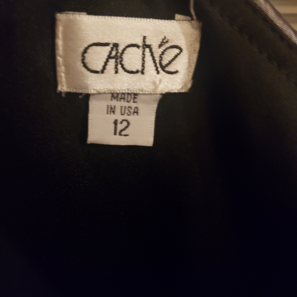 Cache Puff One Sleeve Evening Gown TINY flaw sz 12 - Picture 8 of 11